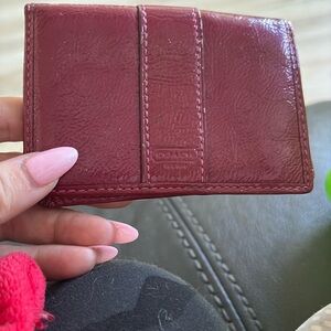 Coach Burgundy Leather Card Holder